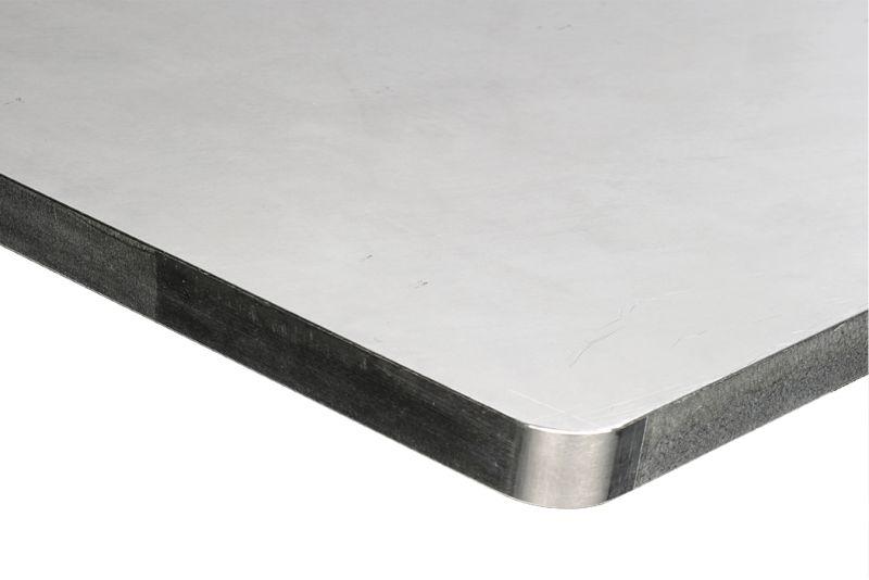 Rustfritt stål på multiplex plate til løftebord H 400, 1245x740 mm